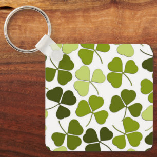 Green Clover in a Variety of Shades Key Ring