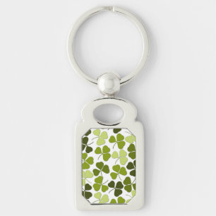 Green Clover in a Variety of Shades Key Ring