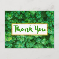 Green Clover Leaves Background Thank You