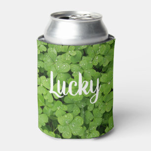 Green clover lucky can cooler. cooler