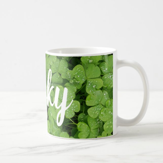 Green clover lucky st.Patrick's mug (Right)