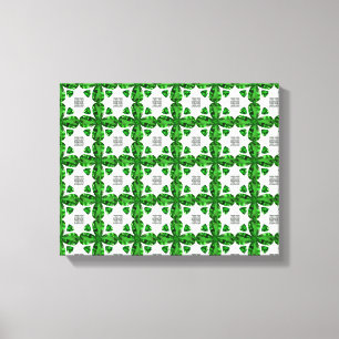 Green Clover Pattern Canvas Print