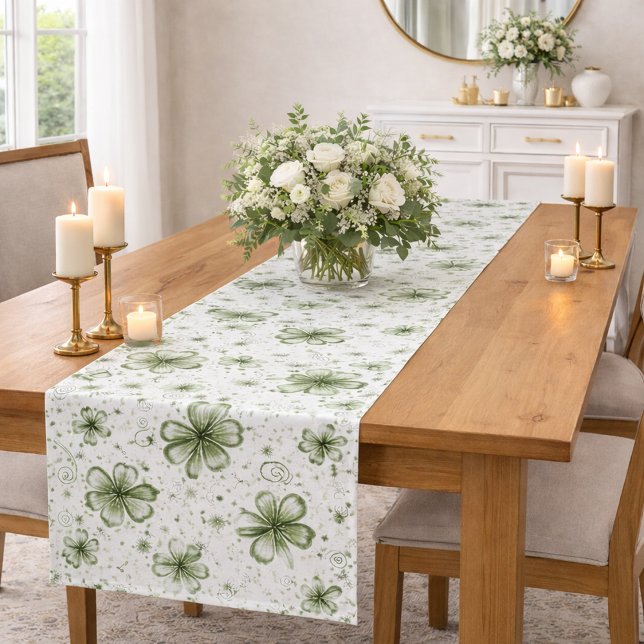  Green Clover Pattern • St. Patrick’s Day  Short Table Runner (Creator Uploaded)
