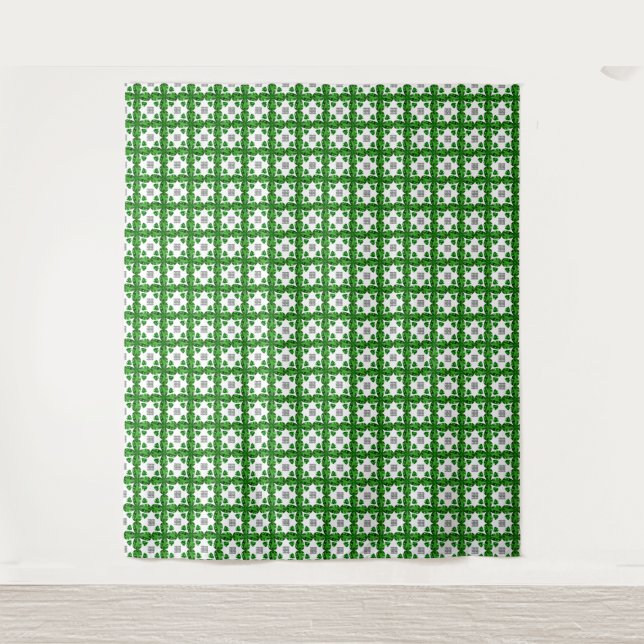 Green Clover Pattern Tapestry (Front)