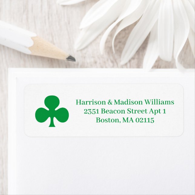 Green clover personalized custom Return Address  (Insitu)