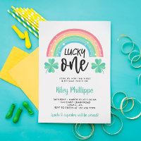 Green Clover & Rainbow Lucky One First Birthday