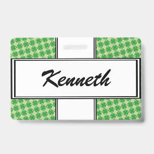 Green Clover Ribbon by Kenneth Yoncich ID Badge