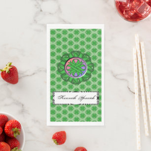 Green Clover Ribbon by Kenneth Yoncich Napkin