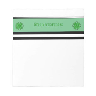 Green Clover Ribbon by Kenneth Yoncich Notepad