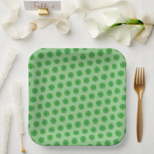 Green Clover Ribbon by Kenneth Yoncich Paper Plate