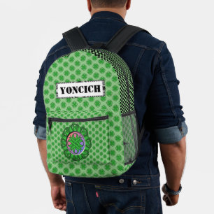 Green Clover Ribbon by Kenneth Yoncich Printed Backpack