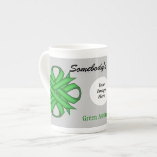 Green Clover Ribbon Template by Kenneth Yoncich Bone China Mug
