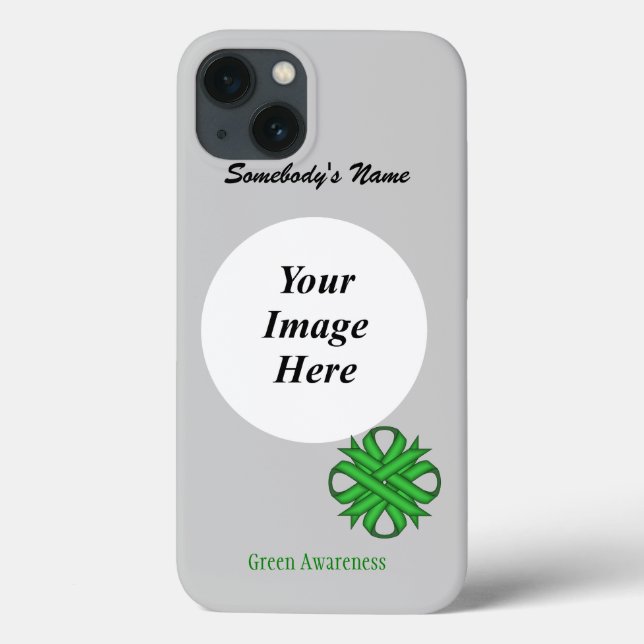 Green Clover Ribbon Template by Kenneth Yoncich Case-Mate iPhone Case (Back)