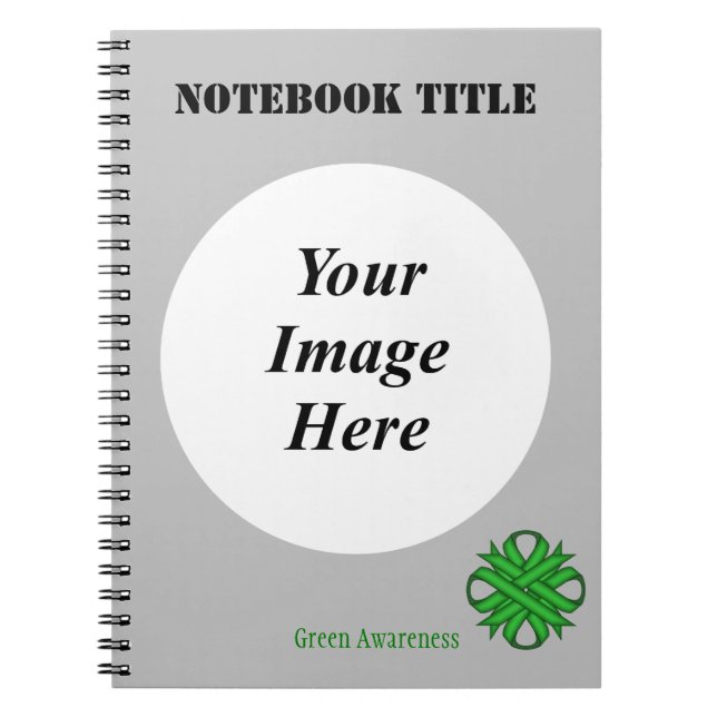 Green Clover Ribbon Template by Kenneth Yoncich Notebook (Front)
