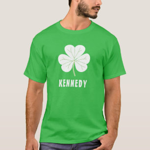 Green Clover Shamrock Ireland Irish Custom Name T-Shirt