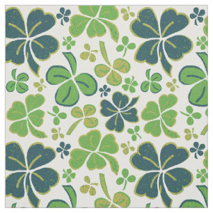 Green Clover Shamrock Pattern St. Patrick`s Day Fabric