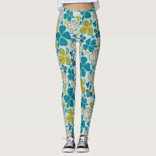 Green Clover Shamrock Pattern St. Patrick`s Day Leggings