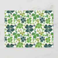 Green Clover Shamrock Pattern St. Patrick`s Day Po