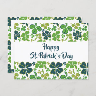 Green Clover Shamrock Pattern St. Patrick`s Day Postcard