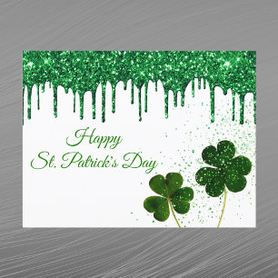 Green Clover Shamrock St. Patricks Day Holiday Postcard