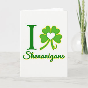 Green Clover Shenanigans Card
