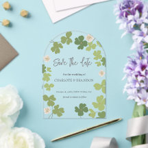 Green Clover Spring Wildflowers Wedding 