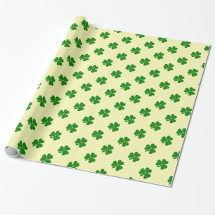 Green clover, white pearle for St. Patrick's day Wrapping Paper