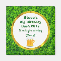 Green Clovers and Beer Mug Personalised Birthday