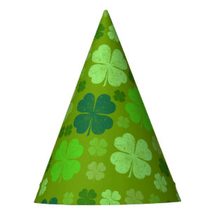 Green Clovers, Lucky Clovers, Saint Patrick's Day Party Hat