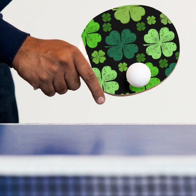 Green Clovers, Lucky Clovers, Saint Patrick's Day Ping Pong Paddle (Insitu)