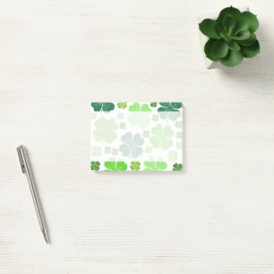 Green Clovers, Lucky Clovers, Saint Patrick's Day Post-it Notes
