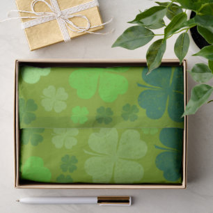 Green Clovers, Lucky Clovers, Saint Patrick's Day Tissue Paper