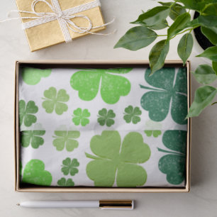 Green Clovers, Lucky Clovers, Saint Patrick's Day Tissue Paper