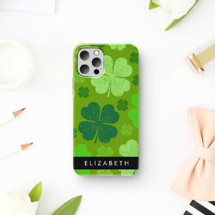 Green Clovers, Lucky Clovers, Your Name iPhone 16 Case