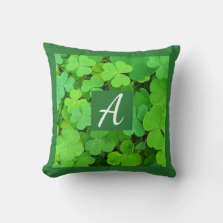 Green Clovers Photo Prosperity Bible Verse Initial Cushion