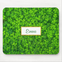 Green Clovers with FAUX Gold Foil Frame
