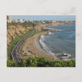 Green Coast beach in Lima-Peru Postcard