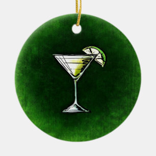 Green cocktail absinthe ceramic tree decoration