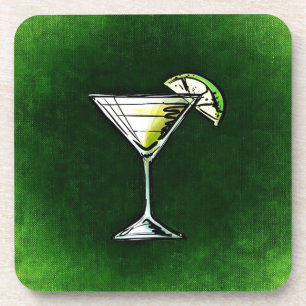 Green cocktail absinthe coaster