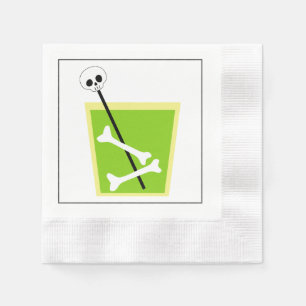 Green Cocktail Halloween Glass Paper Napkin