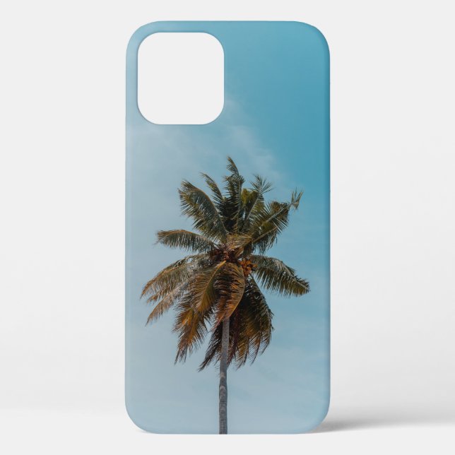 Green coconut tree under blue sky Case-Mate iPhone case (Back)