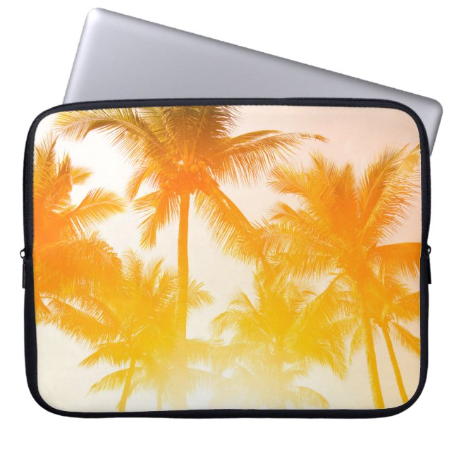 Green coconut trees laptop sleeve (Front)