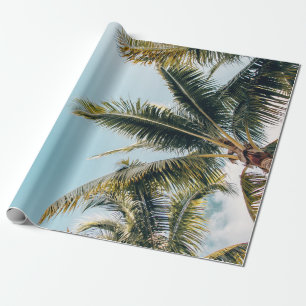 Green coconut trees wrapping paper