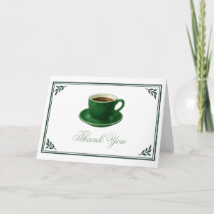 Green Coffee Cup Baby Shower Thank You Card
