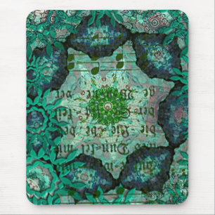 Green Collage Mouse Mat