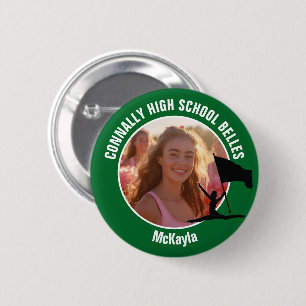 Green Color Guard Photo High School Dancer 6 Cm Round Badge