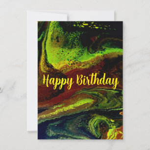 Green color, happy birthday holiday card