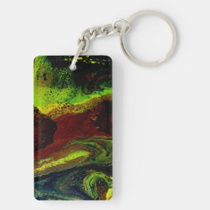 Green color, happy birthday key ring