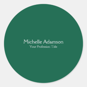 Green Color Professional Plain Modern Classic Round Sticker