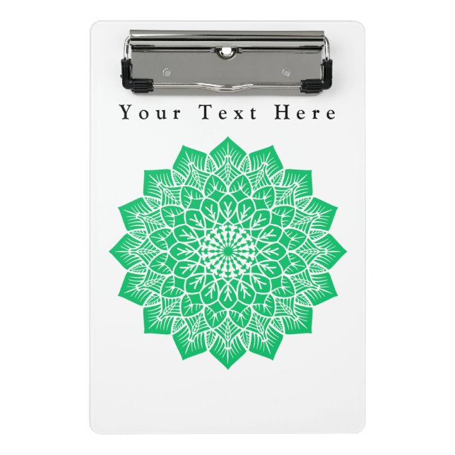 Green Colour Art Custom Image and Text Writing  Mini Clipboard (Front)